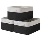 TheWarmHome Storage Basket for Organizing - 3 Pack 13.8x9.8x6.7 inch Medium Collapsible Storage Bin for Shelves with Handles Org