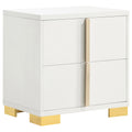 Coaster Home Furnishings Marceline Contemporary Wood 2-Drawer Bedroom Nightstand Bedside Table Organizer Unit White 222932
