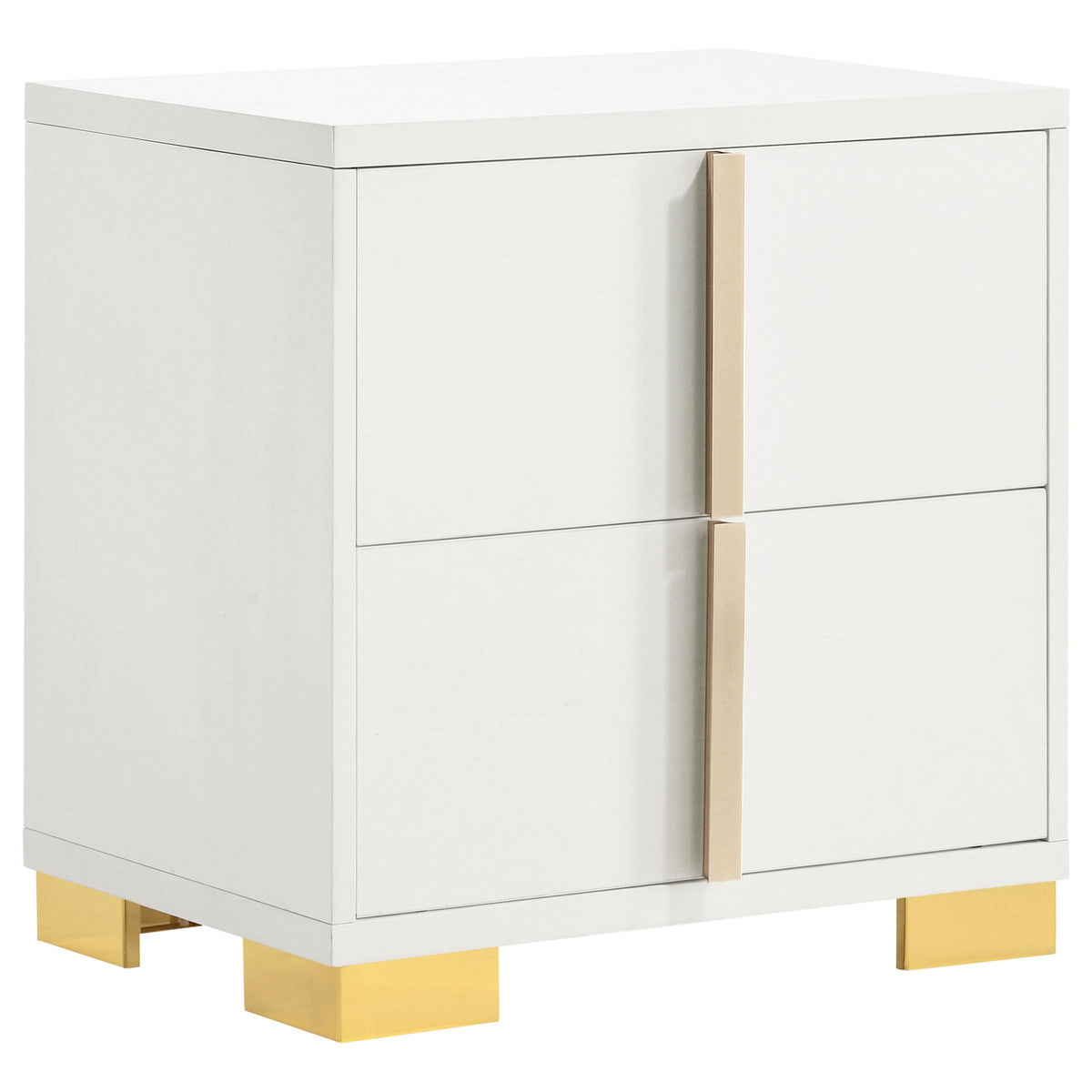 Coaster Home Furnishings Marceline Contemporary Wood 2-Drawer Bedroom Nightstand Bedside Table Organizer Unit White 222932