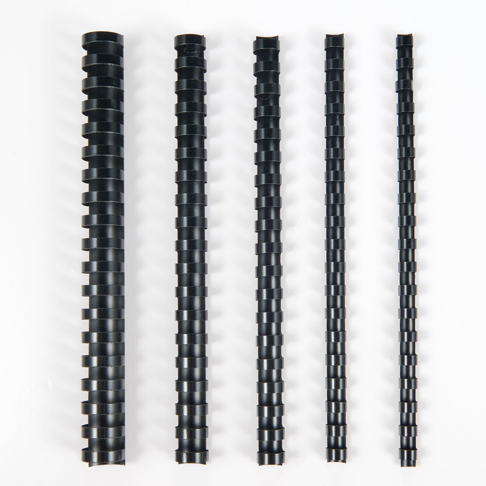 Totiyea 100 Pack 19 Ring Binding Combs, Multi Sizes, 3/8 Inch, 1/2 Inch, 5/8 Inch, 3/4 Inch, 1 Inch, Letter Size, Black Binding