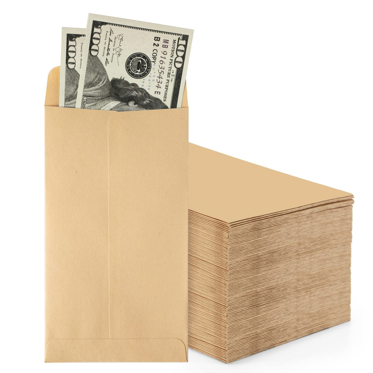 Acko #7 Coin Money Envelopes For Cash 3 1/2 X 6 1/2 Small Envelope With Gummed Flap For Cash Budgeting, Gift Or Money Saving, Br