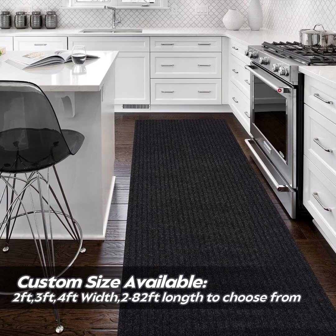Gotohipi Runner Rug 4'X37'Indoor Outdoor Utility Carpet,Area Rugs With Non Slip Rubber Backing For Hallway Kitchen Entryway Balc