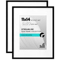 Americanflat 11x14 Picture Frame with Shatter-Resistant Glass - Set of 2 - Use as 8x10 Frame with Mat or 11x14 Frame Without Mat