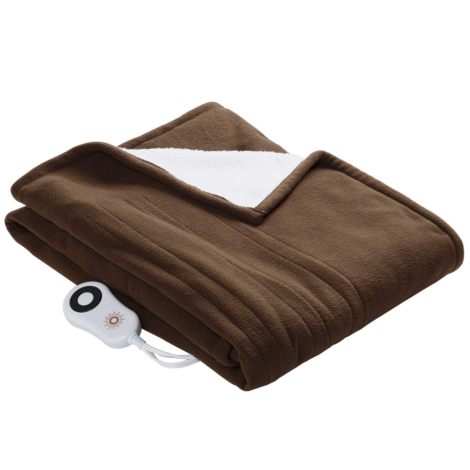 Stonecrest Reversible Electric Blanket Heated Throw, 50'X60' Heating Blanket With 5 Setting Controller, 4 Hour Auto-Off, Overh