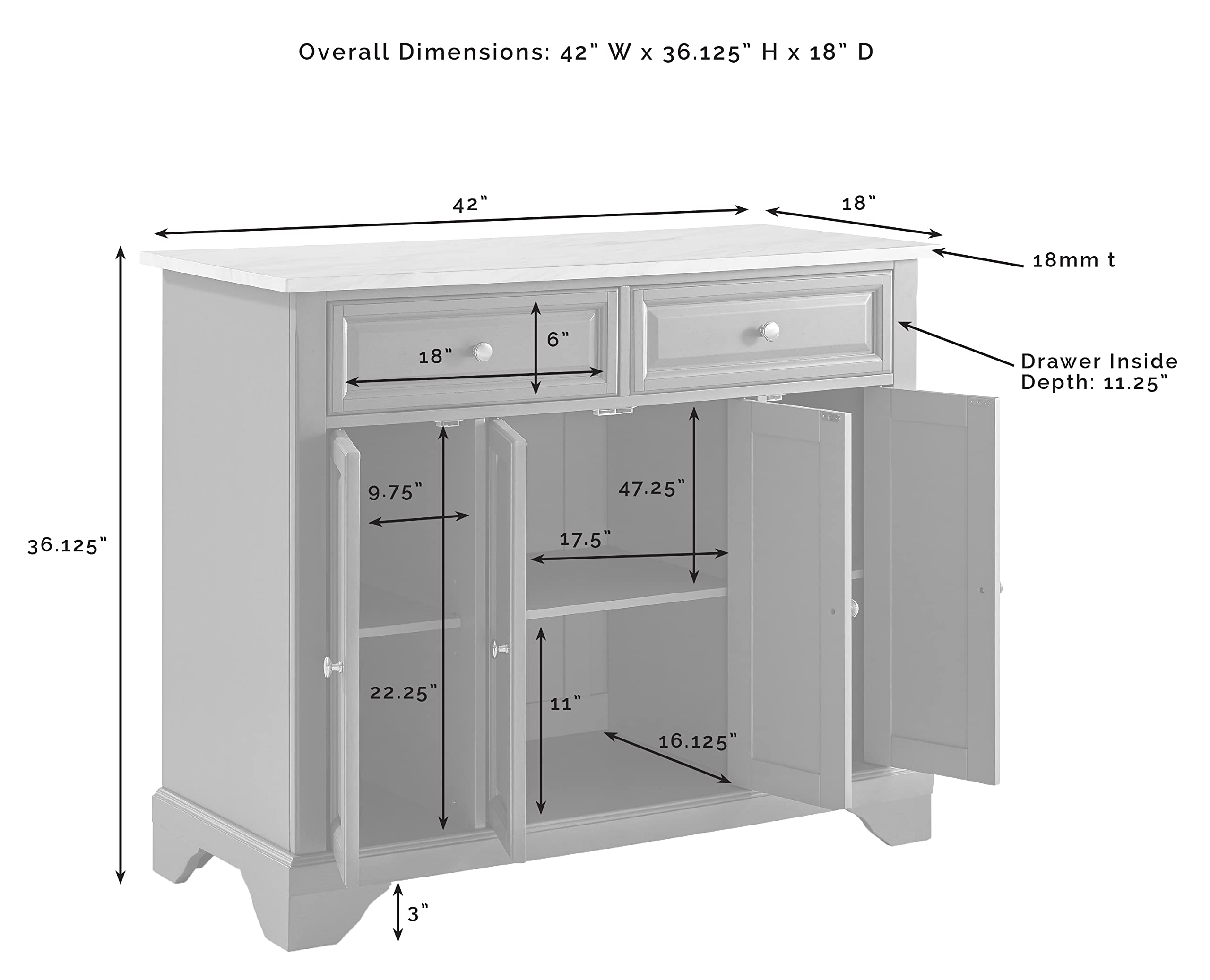 Crosley Furniture Madison Madison Rolling Kitchen Island Cart, Microwave Stand, Coffee Bar, with Shelves and Drawers, Emerald Green