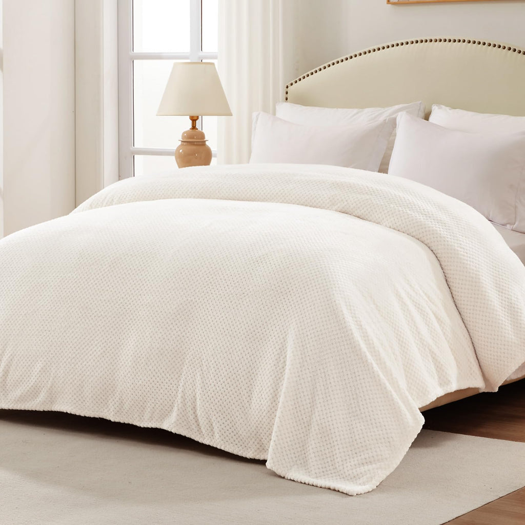 Exclusivo Mezcla Fleece Bed Blanket Queen Size, Super Soft And Warm Blankets For Couch, Sofa And Bed Waffle Textured, Cozy, Fuzz