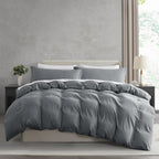 Nestl Twin Duvet Cover Set - Soft Prewashed Grey Duvet Cover Twin/Twin Xl, 2 Piece, With Zipper Closure, 1 Duvet Cover 68X90 Inches And 1 Pillow Sham - No Comforter