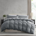 Nestl Grey Duvet Cover King Size - Soft Prewashed King Duvet Cover Set, 3 Piece, With Zipper Closure, 1 Duvet Cover 104X90 Inches And 2 Pillow Shams - No Comforter
