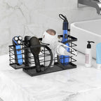 Aolldy Hair Dryer Holder 3In1 Hair Tool Organizer/Wall Mounted,Cabinet Door Or Desk-Based Blow Dryer Holder/Height-Adjustable Cu