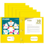 Two Pocket Folders, Pandri 30 Pack Two Pocket Folders With Prongs, 3 Prong Folders Designed For Office And Classroom, Letter Siz