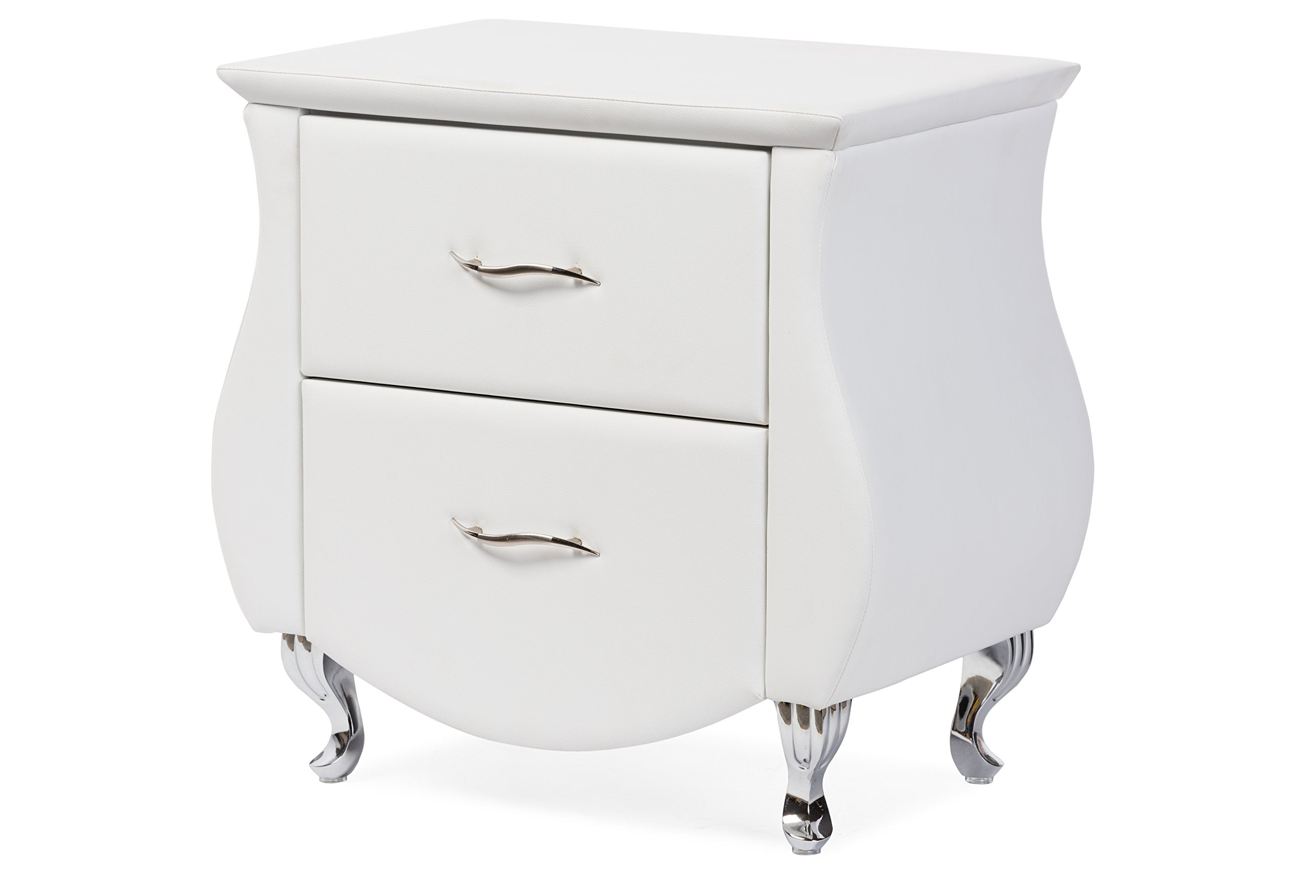 Baxton Studio BBT3116-White-NS Nightstand, Medium, White