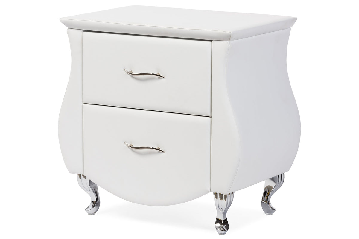 Baxton Studio BBT3116-White-NS Nightstand, Medium, White