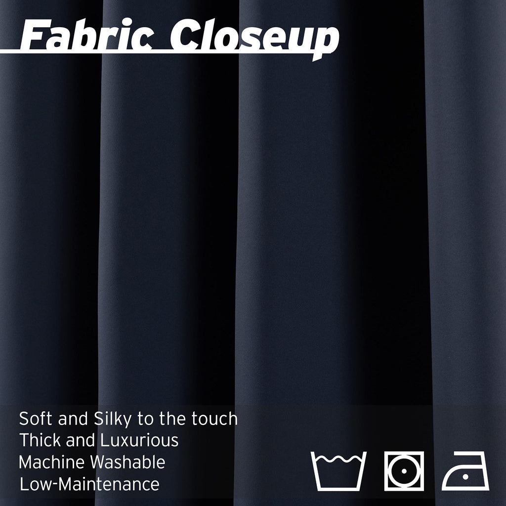Best Home Fashion Premium Blackout Curtain Panels - Solid Thermal Insulated Window Treatment Blackout Drapes For Bedroom - Back