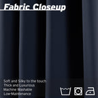 Best Home Fashion Premium Blackout Curtain Panels - Solid Thermal Insulated Window Treatment Blackout Drapes For Bedroom - Back