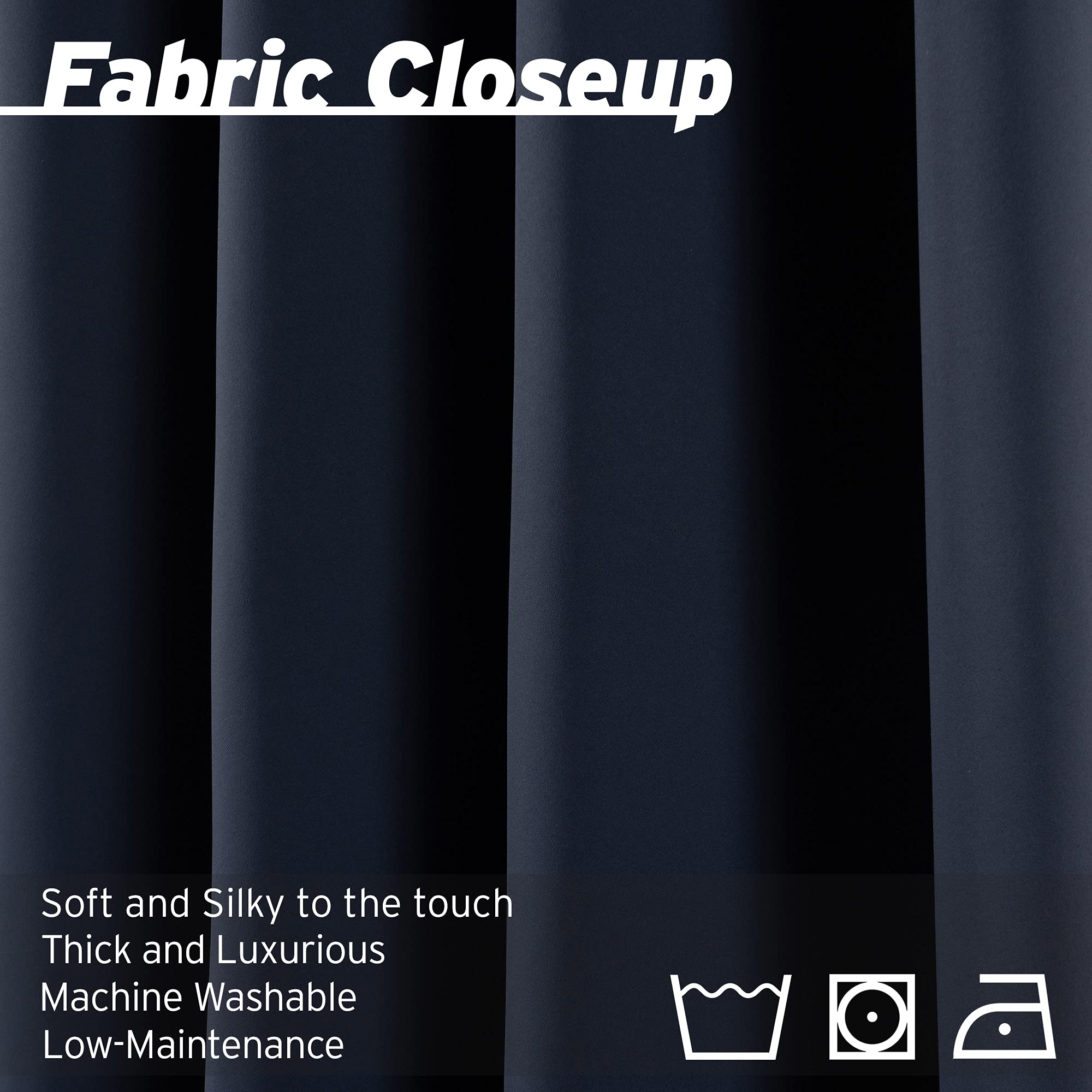 Best Home Fashion Premium Blackout Curtain Panels - Solid Thermal Insulated Window Treatment Blackout Drapes For Bedroom - Back