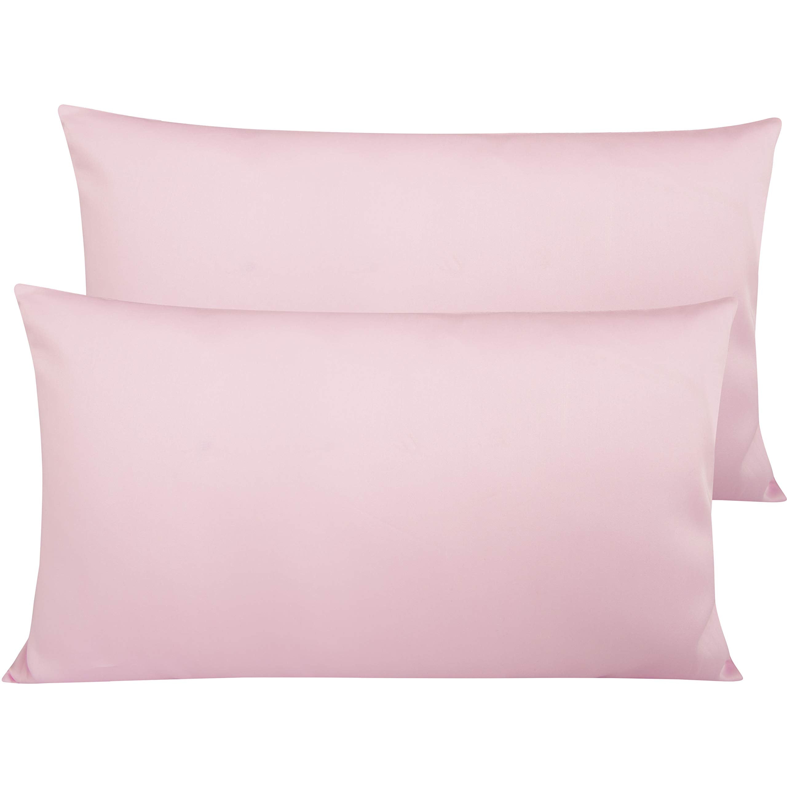 Ntbay 500 Thread Count 100% Egyptian Cotton King Pillowcases, Super Soft And Breathable Envelope Closure Pillow Cases, 20X36 Inches, Pink