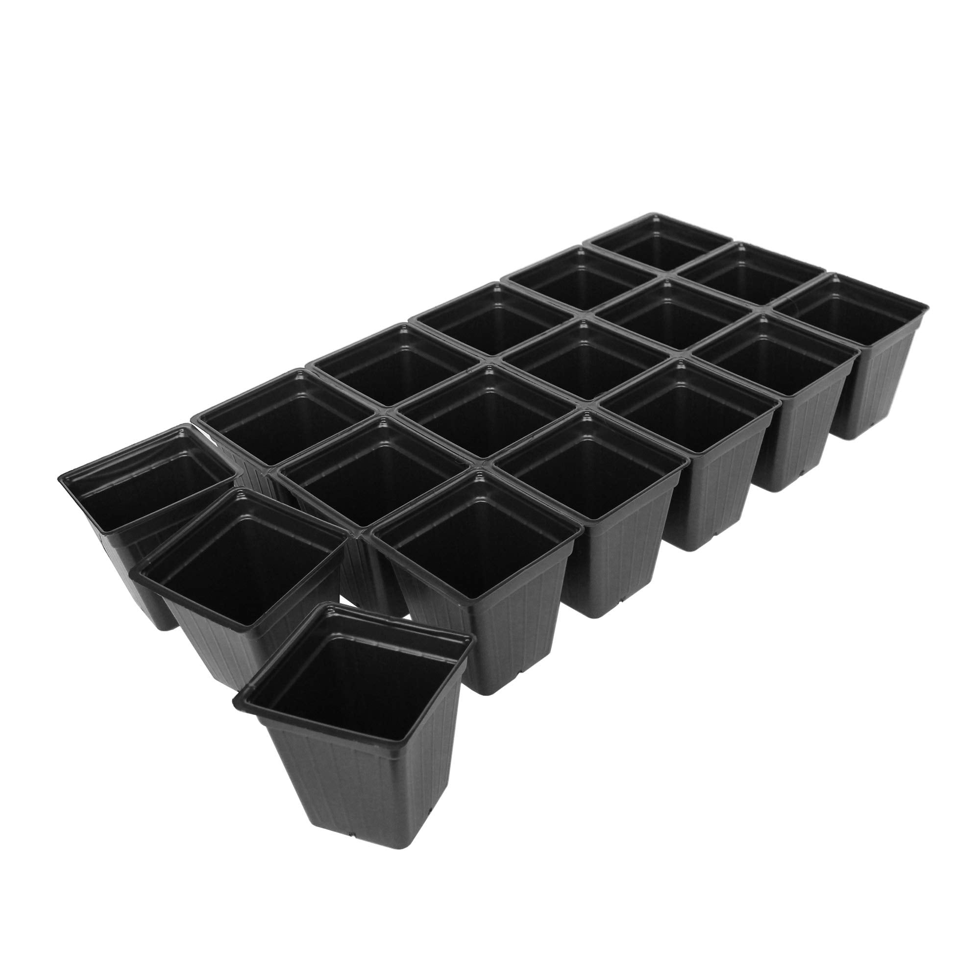 Handy Pantry Black Plastic Garden Tray Inserts - 20 Sheets Of 18 Planting Pot Cells Each - 3X6 Configuration - Perforated - Nurs