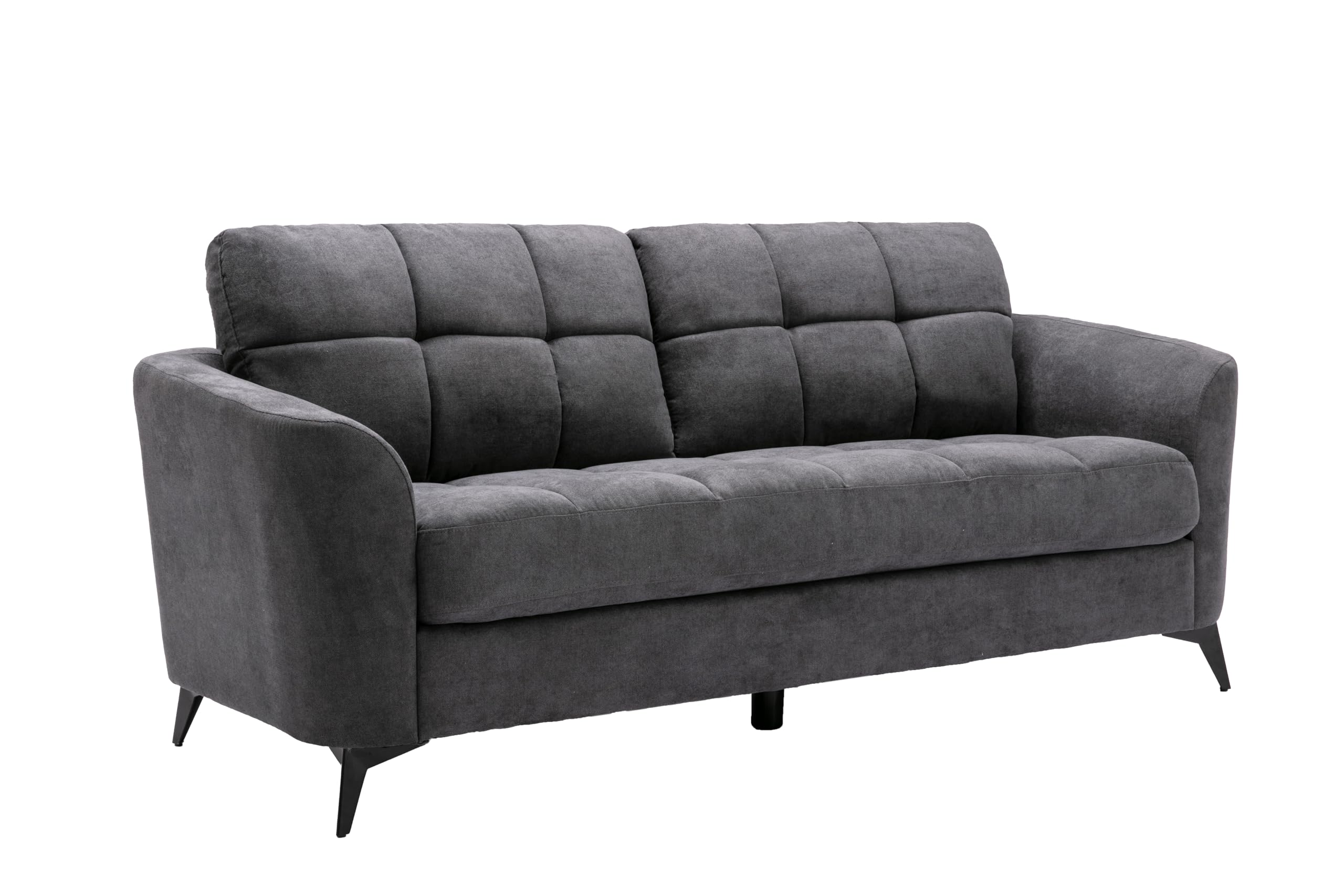 Callie Gray Woven Fabric Sofa Loveseat Chair Living Room Set