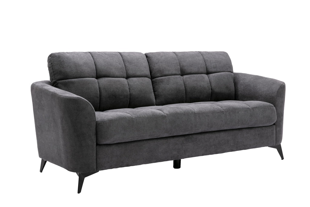 Callie Gray Woven Fabric Sofa Loveseat Chair Living Room Set