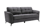 Callie Gray Woven Fabric Sofa Loveseat Chair Living Room Set