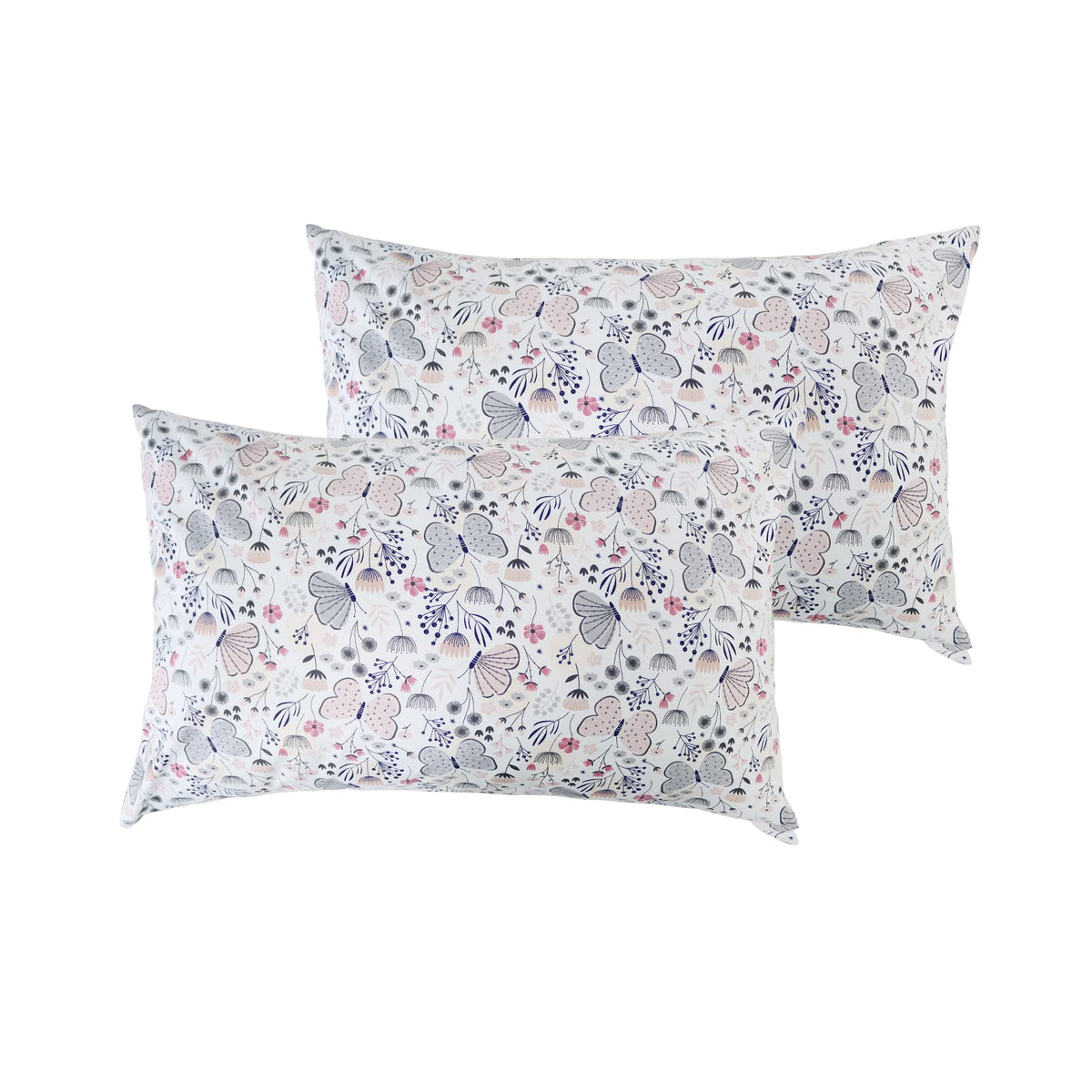 Colorful Butterfly Kids' Pillowcases, 2 Pack Cotton Toddler Pillow Cover Soft Pillow Shams, Travel Pillow Cases With Envelope Cl