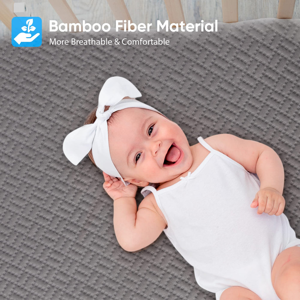 Hanherry 100% Waterproof Mattress Protector Twin Size - Grey, Mattress Cover 3D Air Fabric Cooling Mattress Pad Cover Smooth Sof