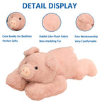 Hronsa Weighted Stuffed Animals, 29.5In 6.2Lbs Weighted Pig Stuffed Animal Toy Cute Pink Pig Plush Pillow For Adults Boys Girls