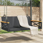 vidaXL Black Poly Rattan Swing Bench Hammock Chair - Hanging Outdoor Garden Patio Seat