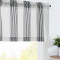 Jinchan Striped Linen Valance Curtain 16 Inch Vertical Striped Valance For Kitchen Bathroom Light Filtering Window Treatment Rod