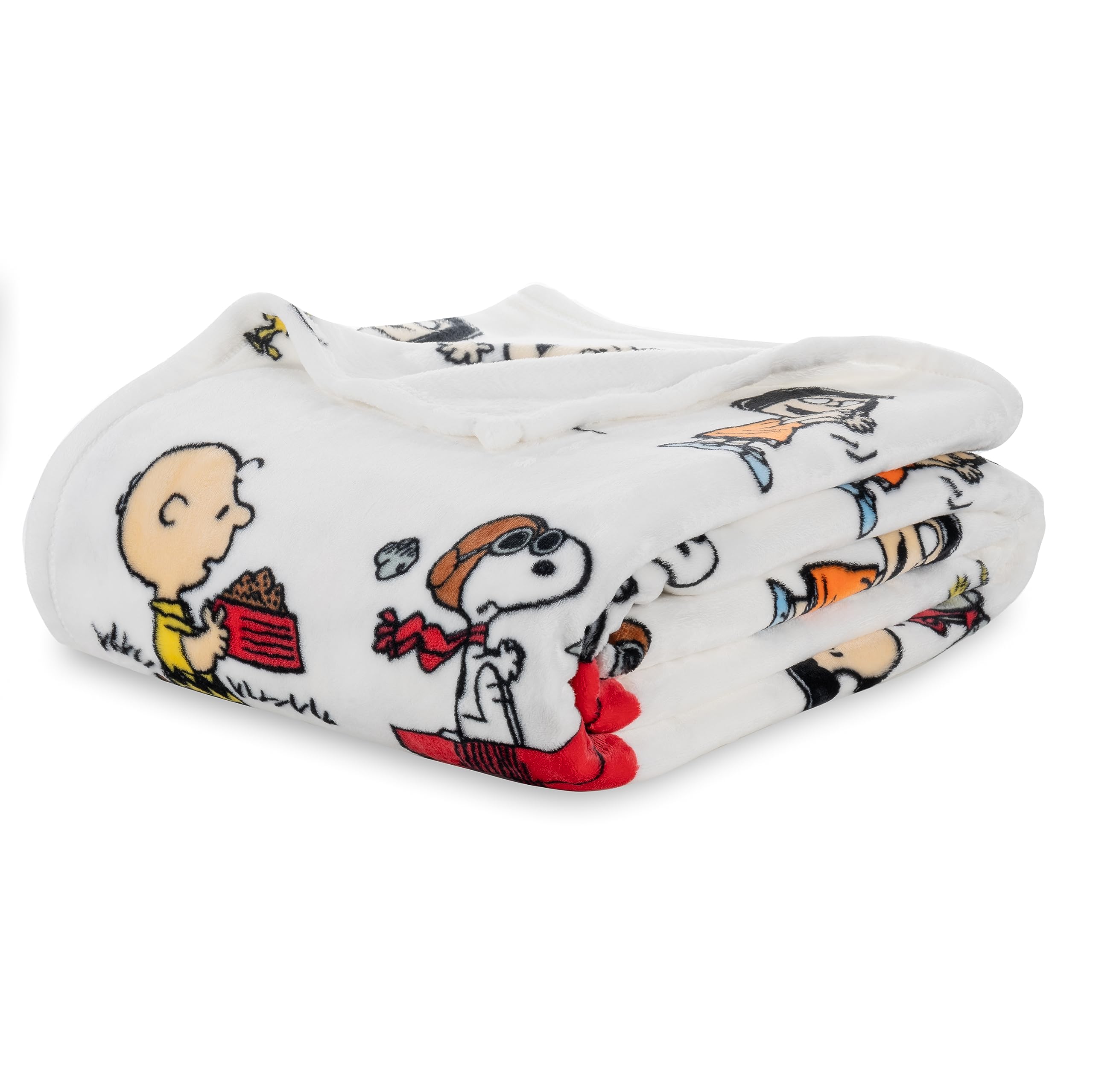 Berkshire Blanket Peanuts Velvetloft Cute Character Snoopy Plush Blanket,Peanuts Stripe Multi,Twin 60 In X 90 In (Official Peanu