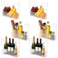 6 Pcs Freezer Organizer Bins with Wheel Clear Plastic Pantry Organizer and Storage Small Size Tall Narrow Kitchen Organization P