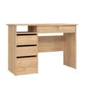 Wescot Home Office Writing Desk with 4 Drawers and Open Shelf, Jackson Hickory