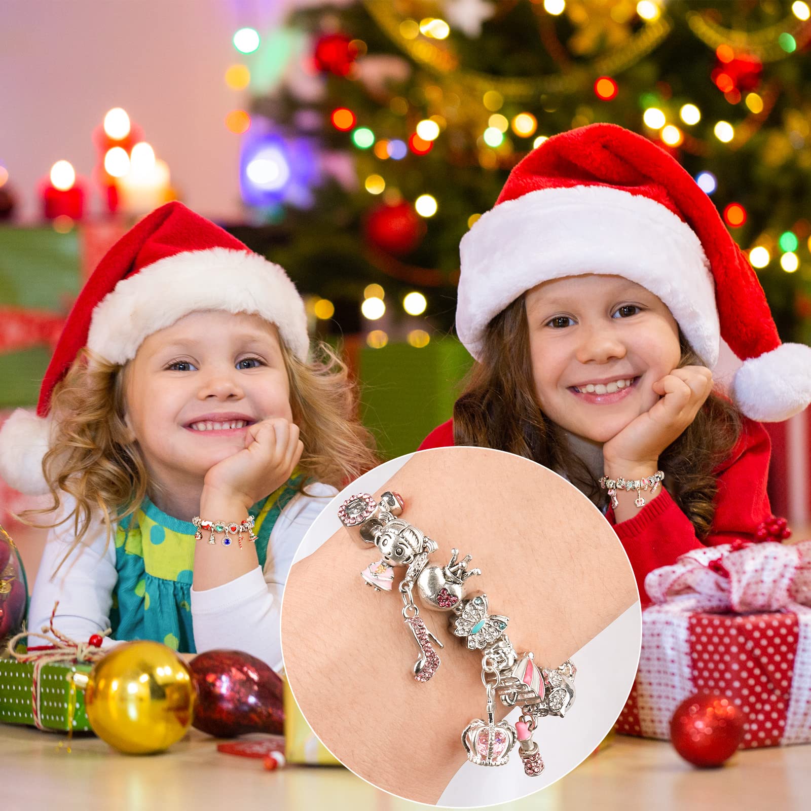 Advent Calendar 2023, Advent Calendar Jewelry For Girl, Christmas Advent Calendar Jewelry With 3 Adjustable Bracelet 1 Luminous