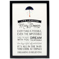 Disney Mary Poppins Inspirational Quotes Framed Wood Wall Decor - Charming Mary Poppins Picture for Office, Living Room or Bedro