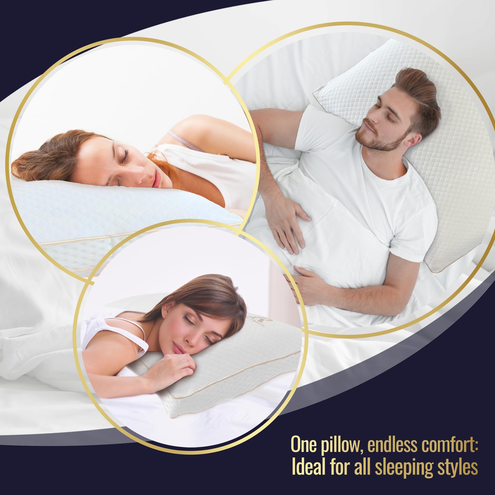 Royal Therapy Queen Memory Foam Pillow, Adjustable Shredded Odor-Free Pillow For Neck & Shoulder Pain Relief, Support For Back,