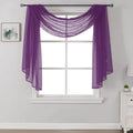 DONREN 144 Inch Length Window Scarf for Background - Luxury Soft Sheer Scarf Add to Window Curtains for Enhanced Effect (Royal P
