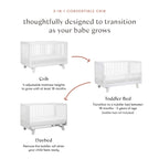 Babyletto Hudson 3-In-1 Convertible Crib With Toddler Bed Conversion Kit In White, Greenguard Gold Certified , 53.75X29.75X35 Inch (Pack Of 1)