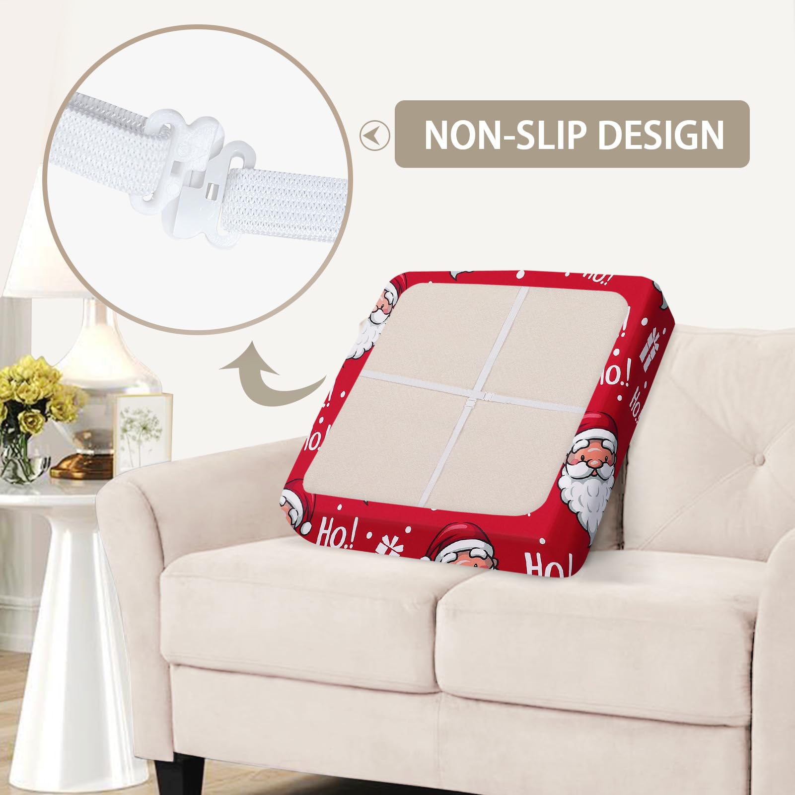 Searchi Stretch Christmas Sofa Couch Cushion Covers Replacement Chair Cushion Slipcovers Sofa Seat Cover Furniture Protector Sof