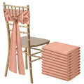 Bouiexye 10 Pcs Rose Gold Satin Chair Sashes Bows Universal Chair Ribbon Ties Back Sash For Wedding Party Reception Events Banqu