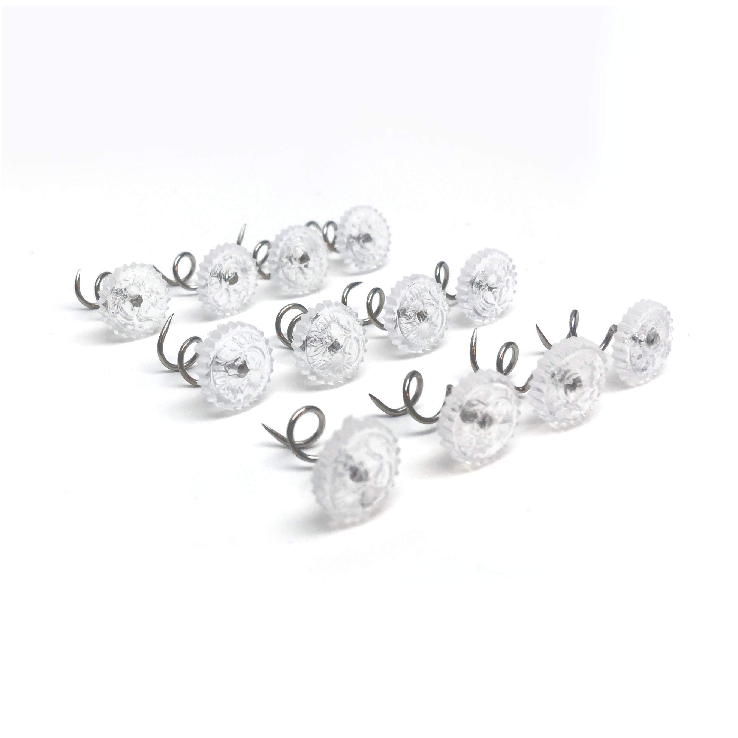 Fresh Ideas Dust Ruffle, Spiral Push Pins To Keep Skirt In Place Bedding Accessories, Set Of 12, White