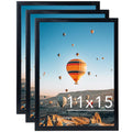 JCJMY 11x15 Black Picture Frame Set of 3, Horizontal and Vertical Formats for Wall Hanging, 11 x 15 Wall Gallery Poster Photo Fr