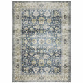 HomeRoots 510400 7 x 10 ft. Blue Gold Green & Ivory Oriental Printed Stain Resistant Non Skid Rectangle Area Rug