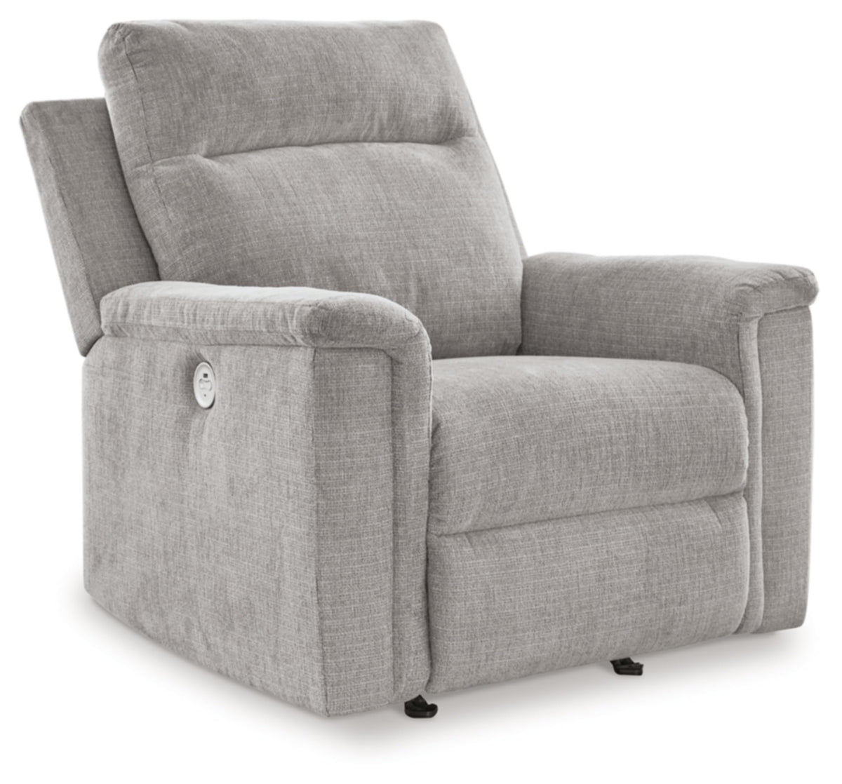 Signature Design By Ashley Barnsana Casual Power Recliner With Rocking Motion And Usb Port, Light Gray