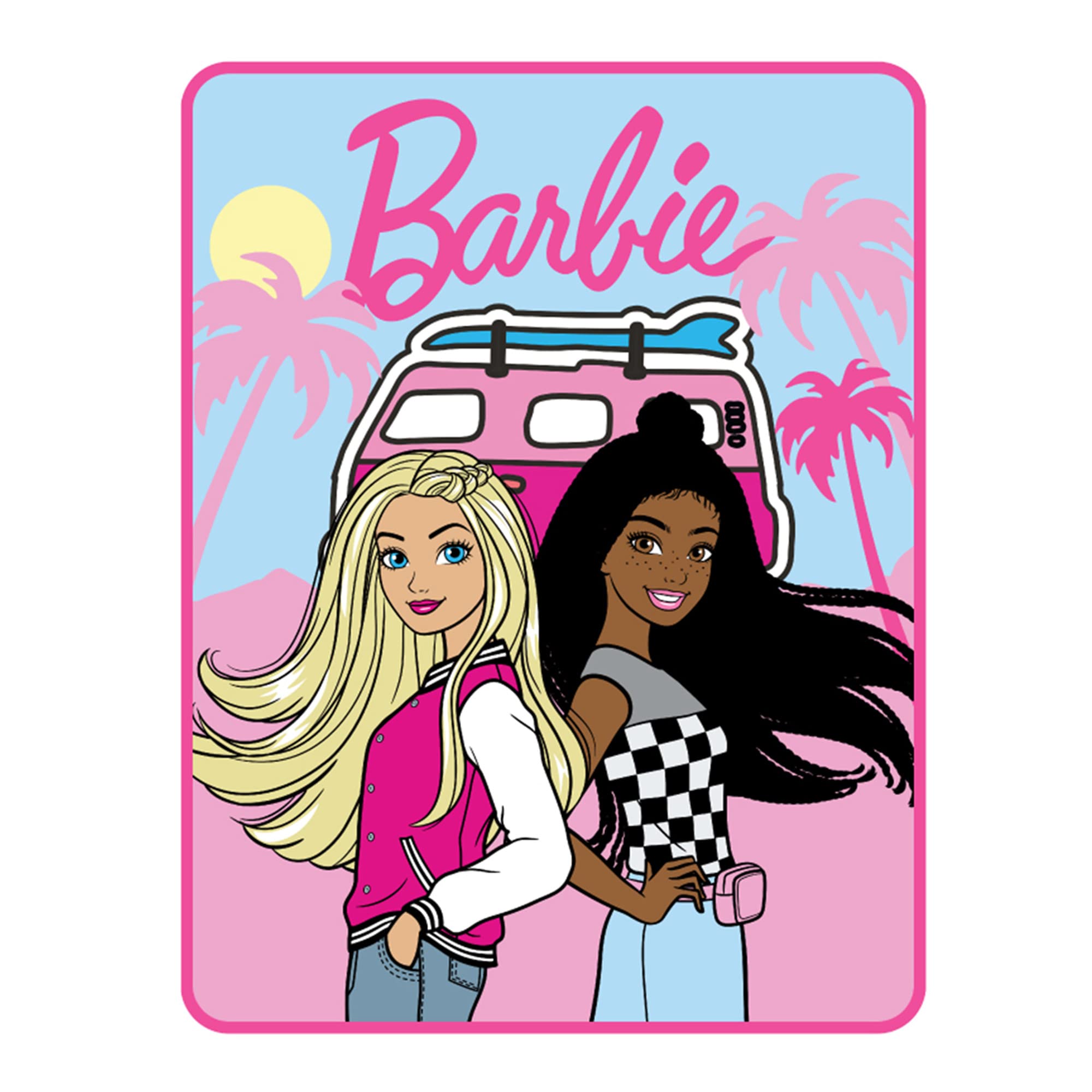 Franco Kids Bedding Super Soft Micro Raschel Throw, 46 In X 60 In, Barbie