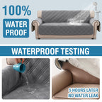 H.Versailtex 100% Waterproof Couch Covers For 3 Cushion Couch Sofa Modern Sofa Slipcovers With Elastic Straps Thick Soft Furniture Protector Pet Friendly(Sofa, Grey/Beige)