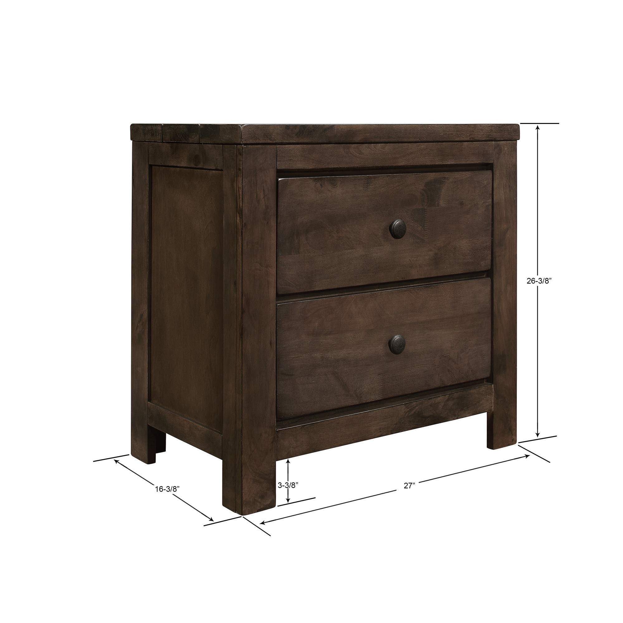Wallace & Bay Bonilla Nightstand, Gray Brown