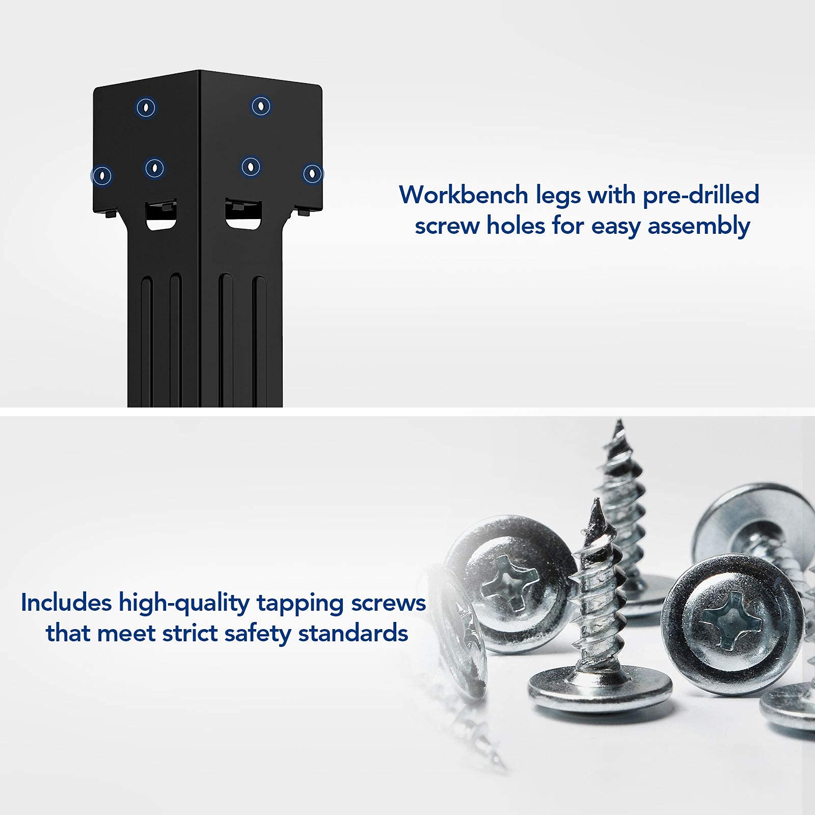 FLEXIMOUNTS Universal Steel Work Bench Leg Kit WB107A Black Customizable