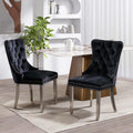 Soarflash Velvet Dining Chair Set Of 2, Upholstered Tufted Dining Room Chair With Nailhead Trim, Solid Silver Plated Leg For Kit