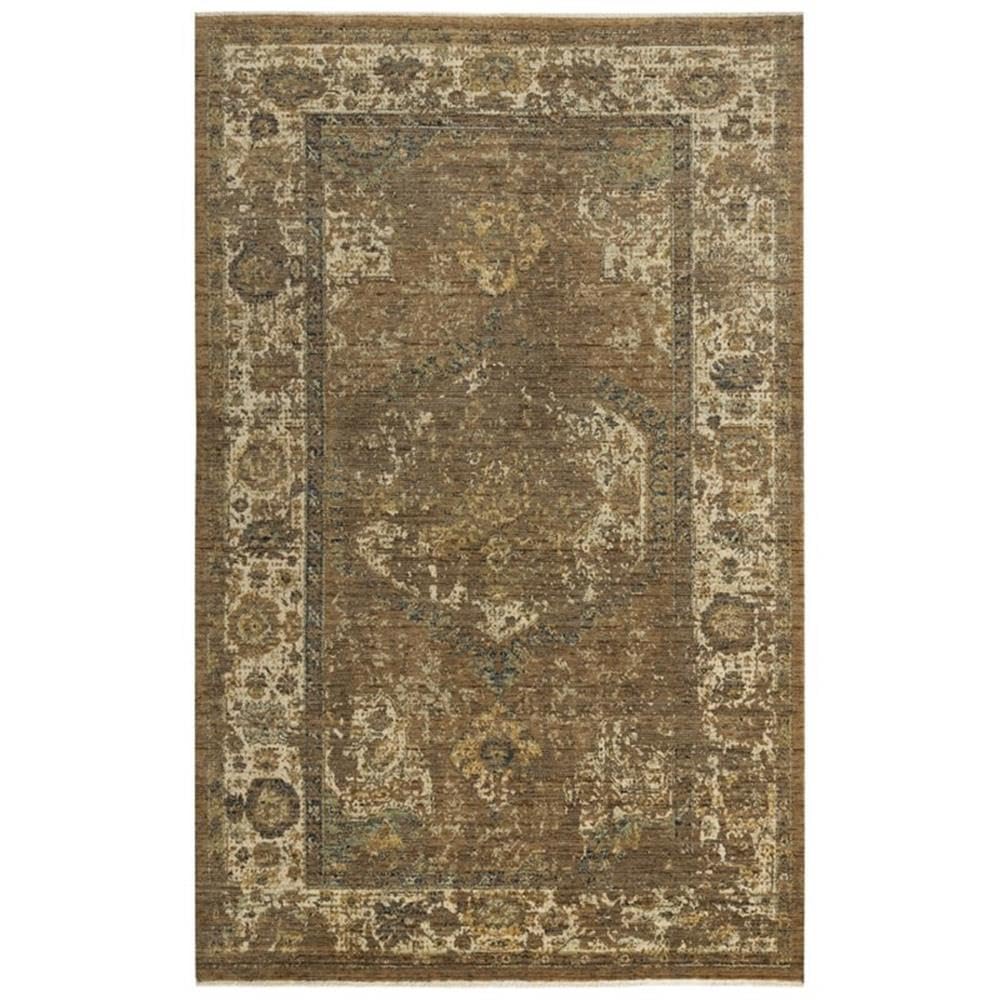 Intrepid 5' X 8' Distressed Classical Brown/Beige/Ivory/Green Hybrid Area Rug