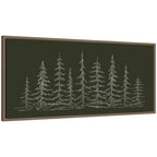 Sylvie Framed Canvas Minimalist Evergreen Trees Sketch by The Creative Bunch Studio